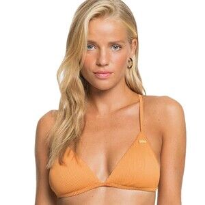 Roxy Mind of Freedom Rust Triangle Adjustable Criss Cross Bikini Top Only S